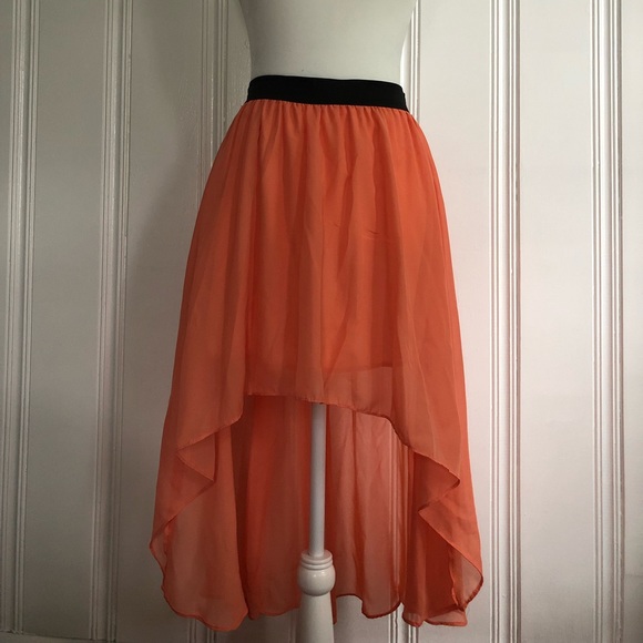 NWT orange High-low skirt - Picture 3 of 7